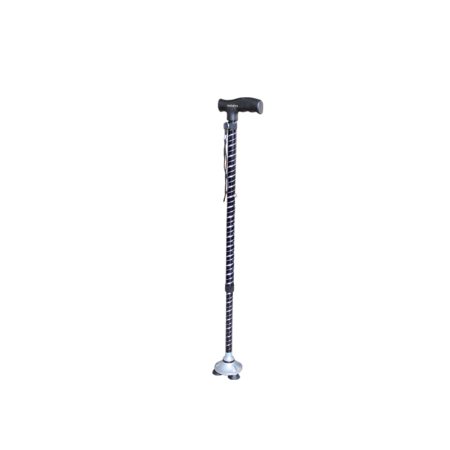 Black crutch with craved designs and rotational mounts