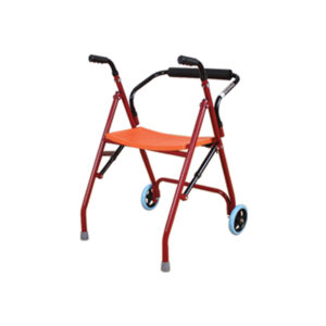 Walking aid with castors and seat