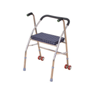 walking aid with castors and seat