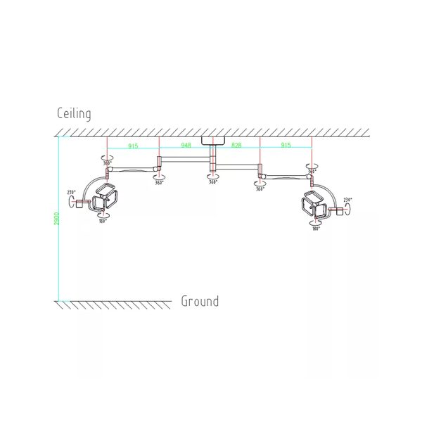 Dual Head Ceiling Mounted OT Light - Image 6