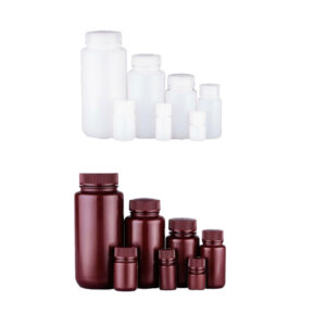 Reagent bottles, wide and narrow mouths