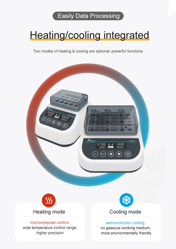 Digital dry bath incubator with heating & cooling panel details