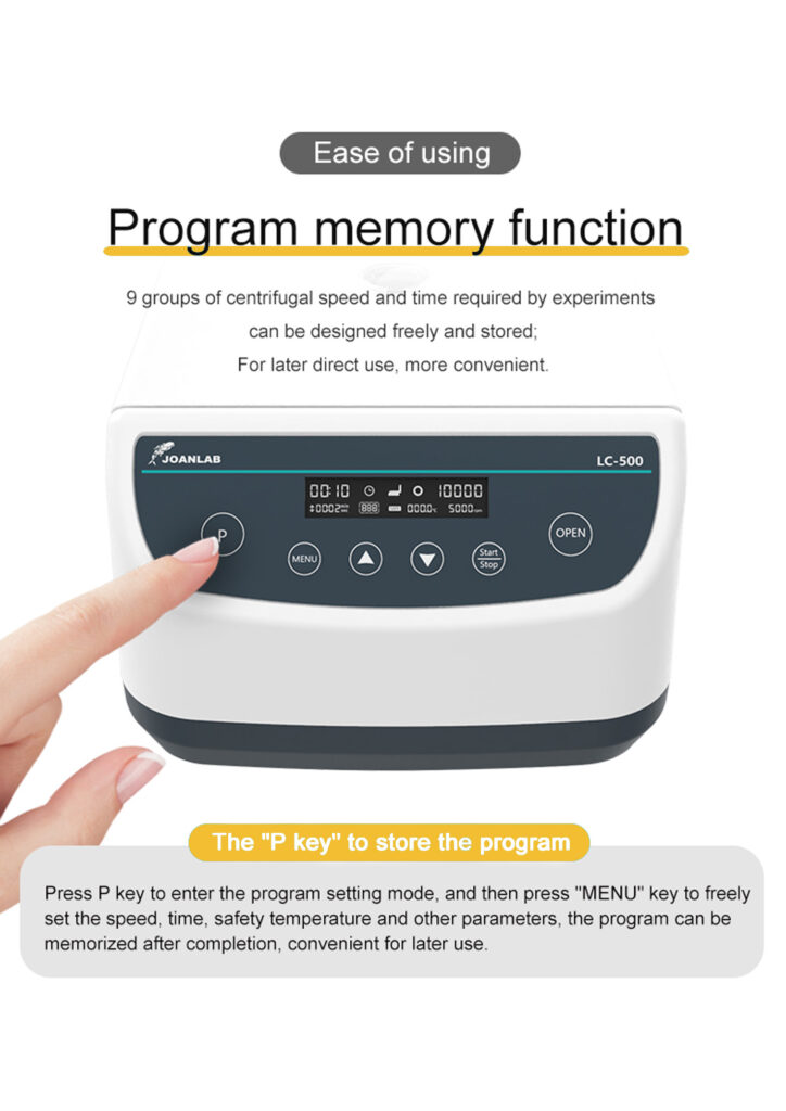 LC500-6 Benchtop Centrifuge Program memmory Function